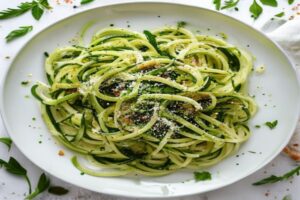 Zucchini-Nudeln mit Pesto