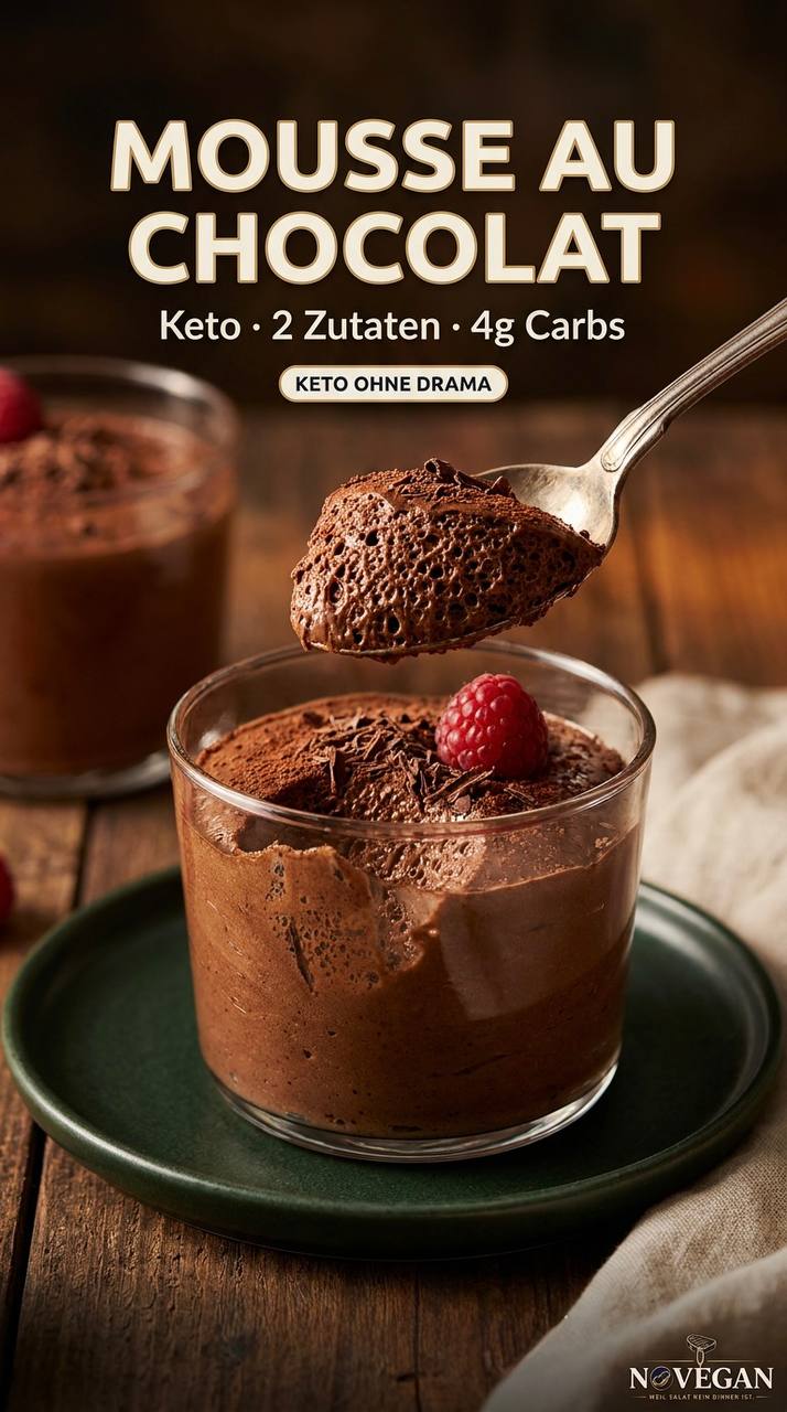 Keto Mousse au Chocolat – Das 2-Zutaten-Original (4g Carbs)