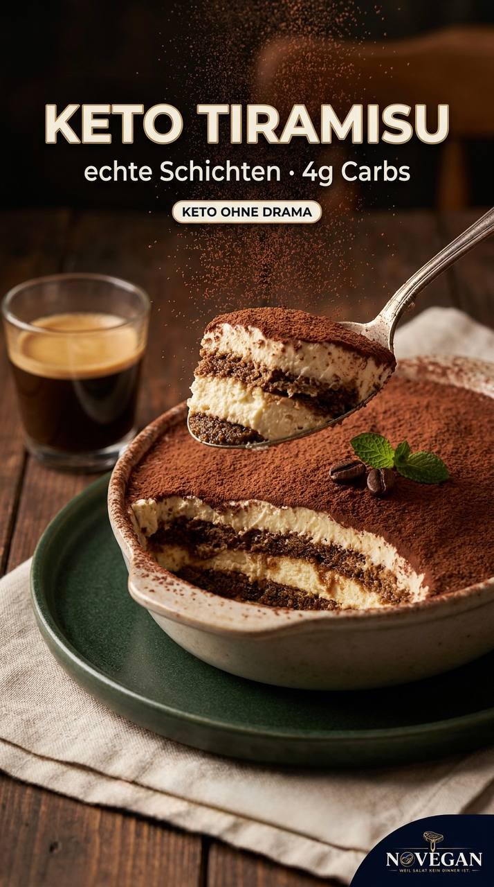 Keto Tiramisu – Echter Blitzbiskuit mit Zabaione-Creme (4g Carbs)